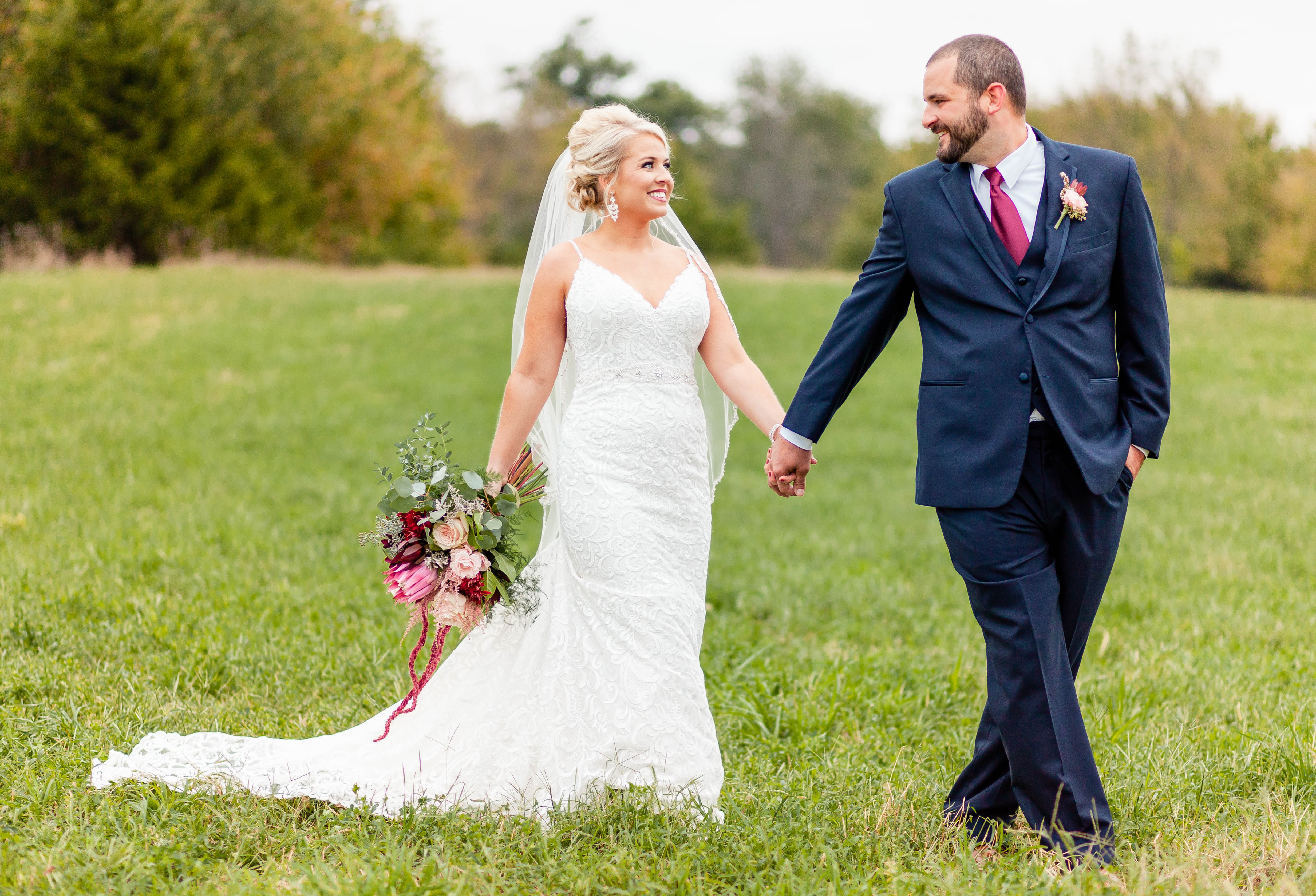 Kankakee-County-Wedding-Photographer-Walking-Wedding-Photo-Pink-and-Navy-Wedding-Day