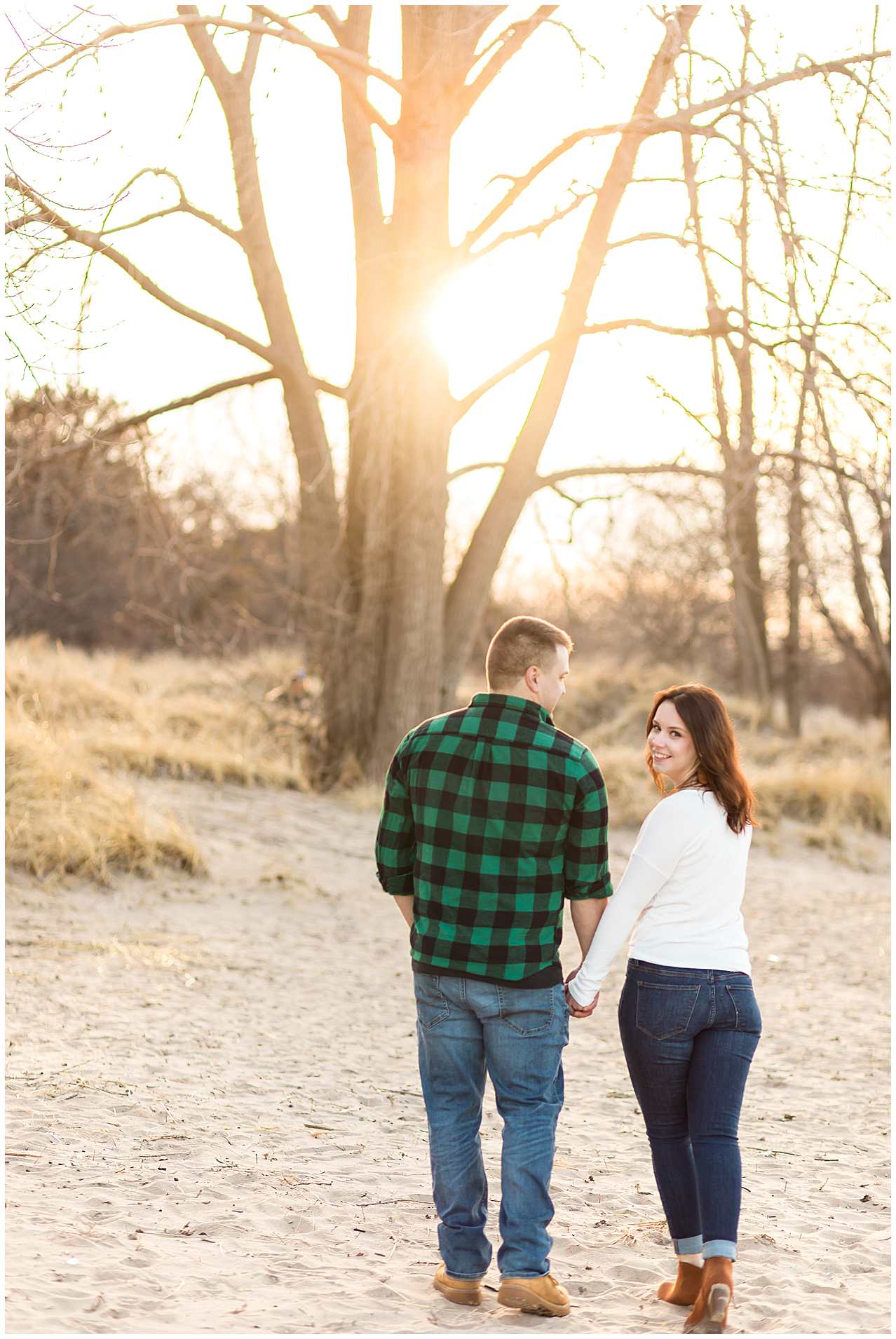 Evanston-Illinois-Engagement-Photos-Spring-Sunset-Beach-Photographer