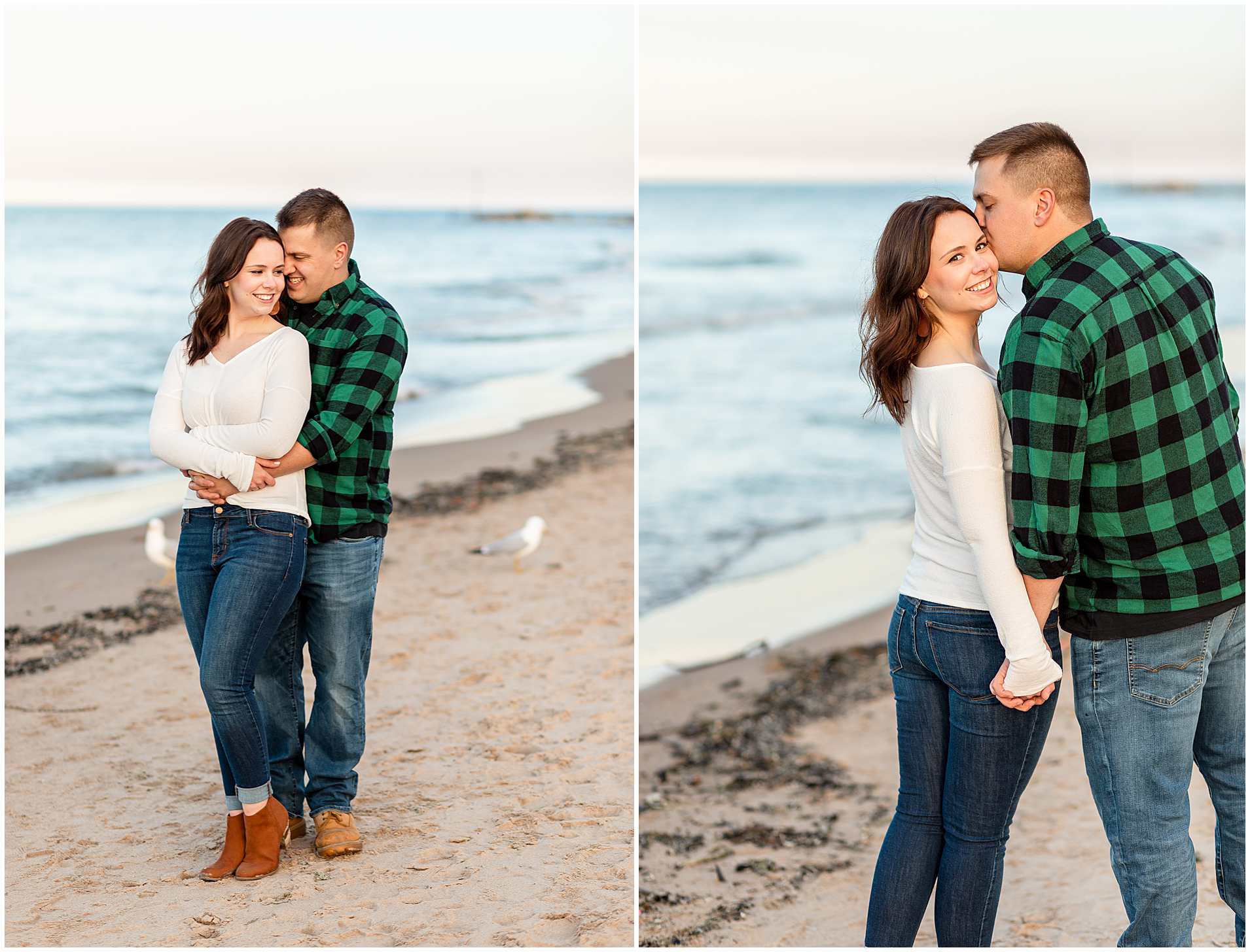 Gillson Park Beach Lakeshore Engagement Photographer, Spring Gillson Beach Engagement Pictures