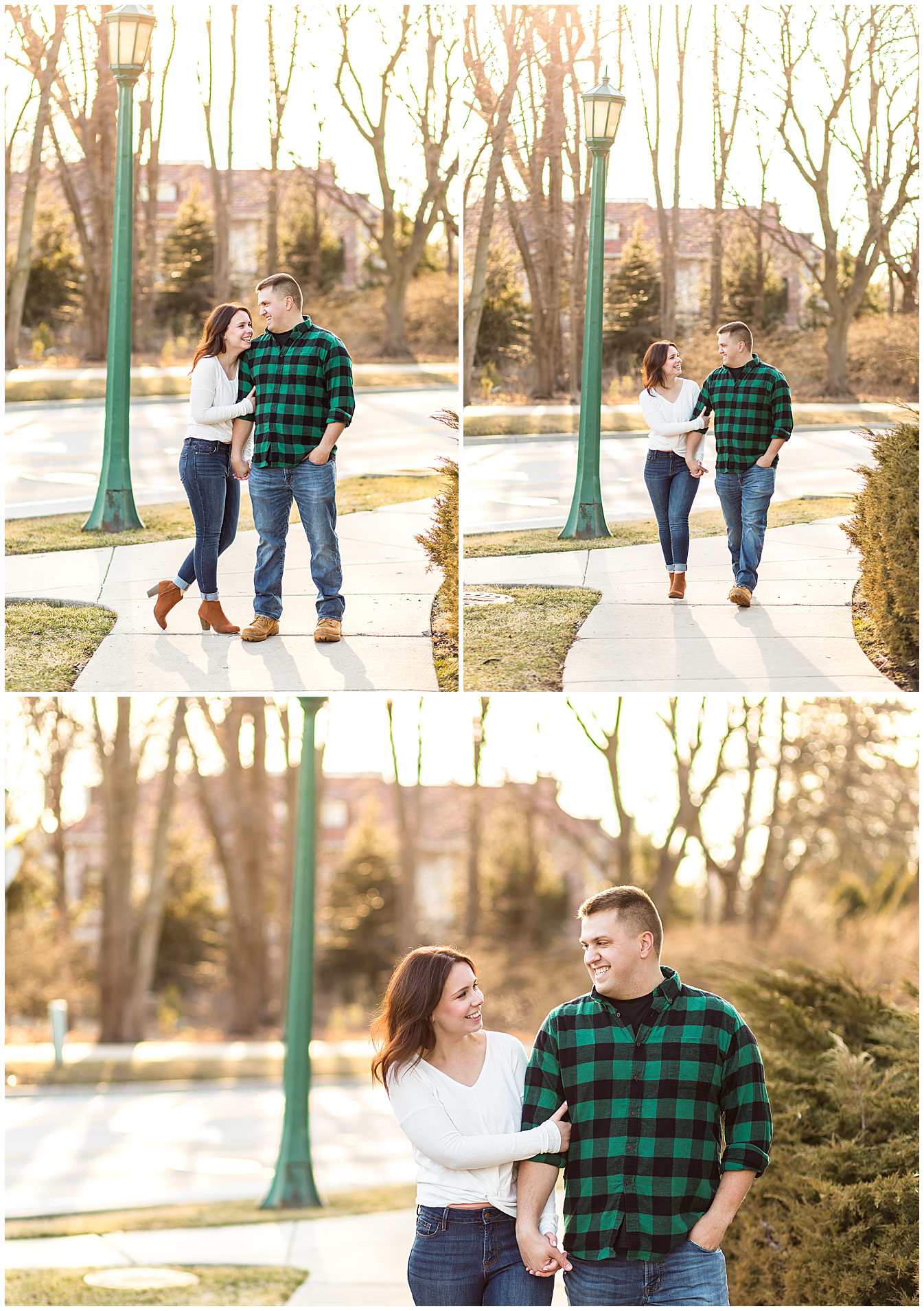 Downtown Wilmette Illinois Engagement Photos, Spring Sunset Engagement Pictures Elle Taylor Photography