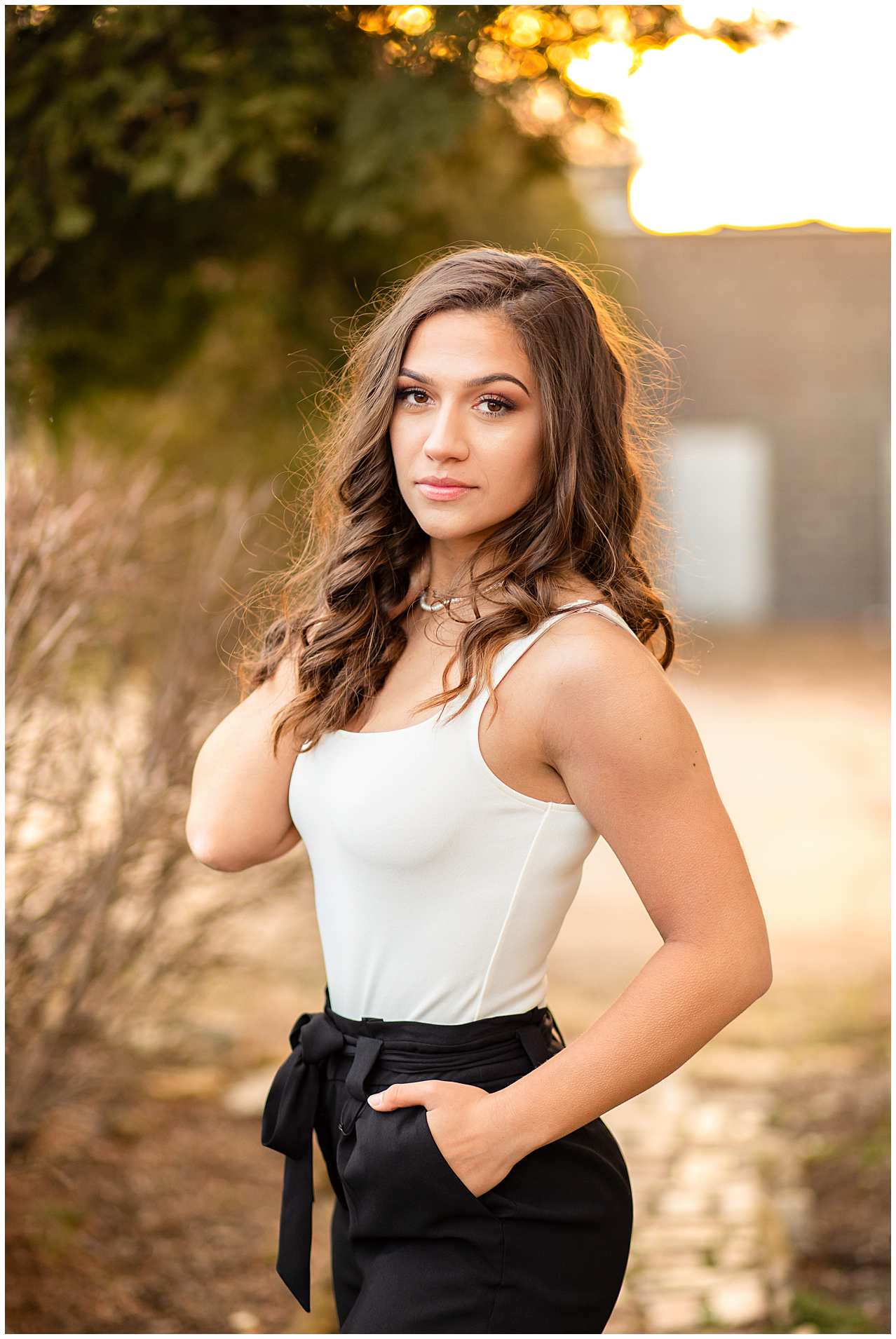 Sunset Senior Photo, Kankakee Brick Road on Court Street