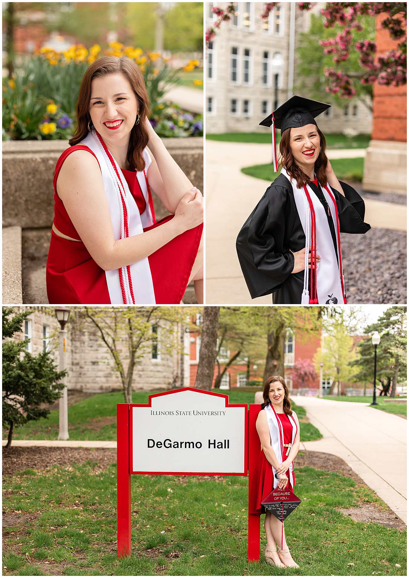 Graduation-Cap and Gown photos at Illinois State University in Normal, IL 