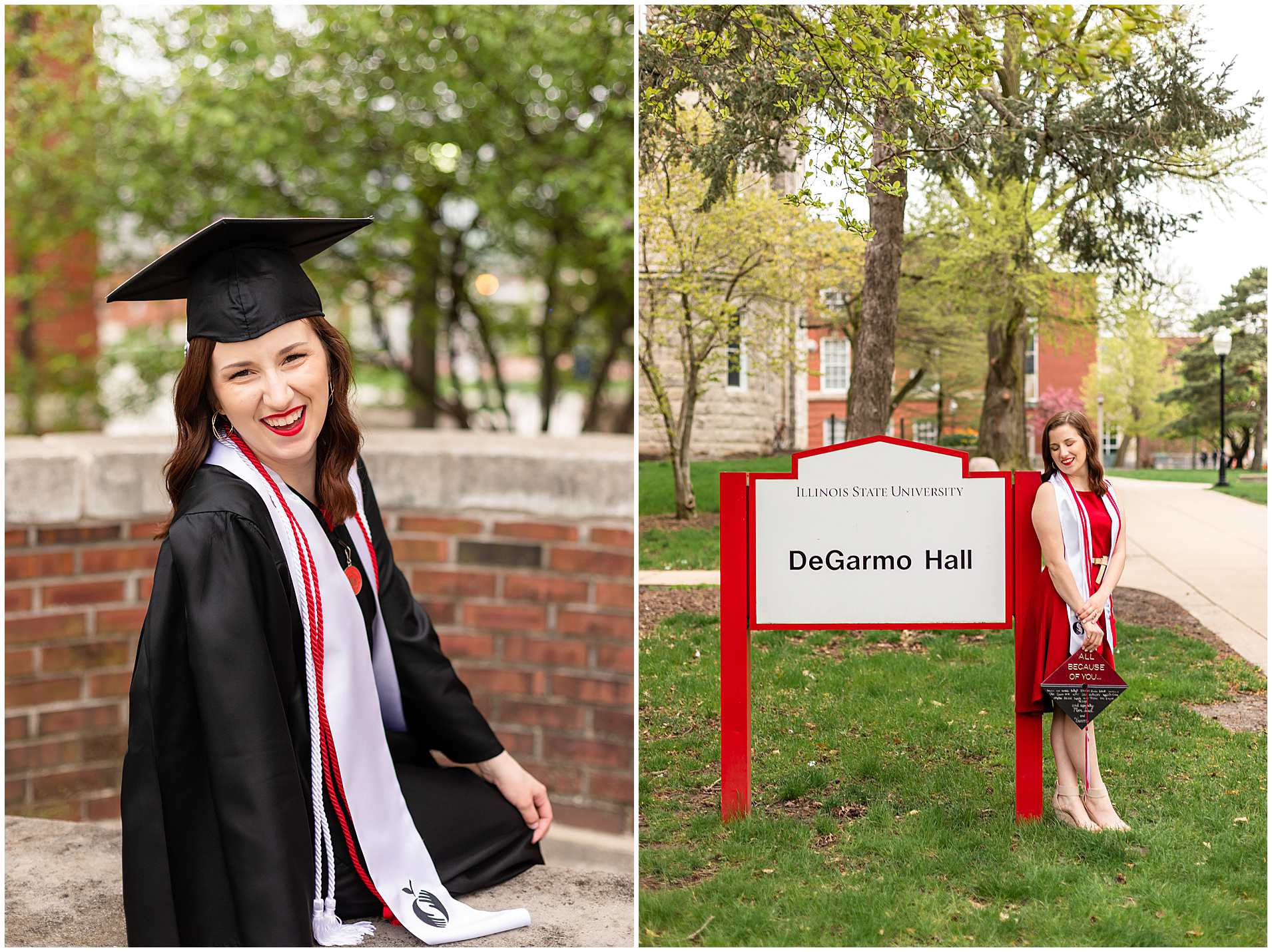 Graduation-Cap and Gown photos at Illinois State University in Normal, IL 