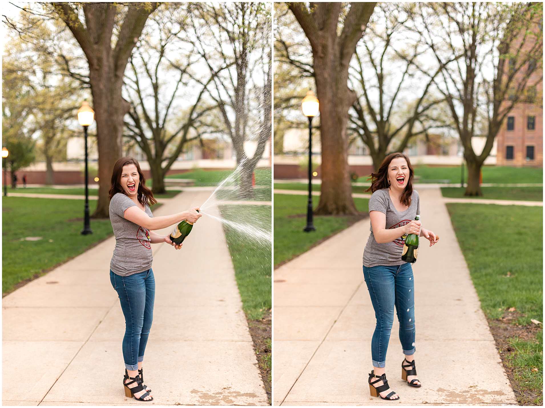 Graduation-Cap and Gown photos at Illinois State University in Normal, IL 