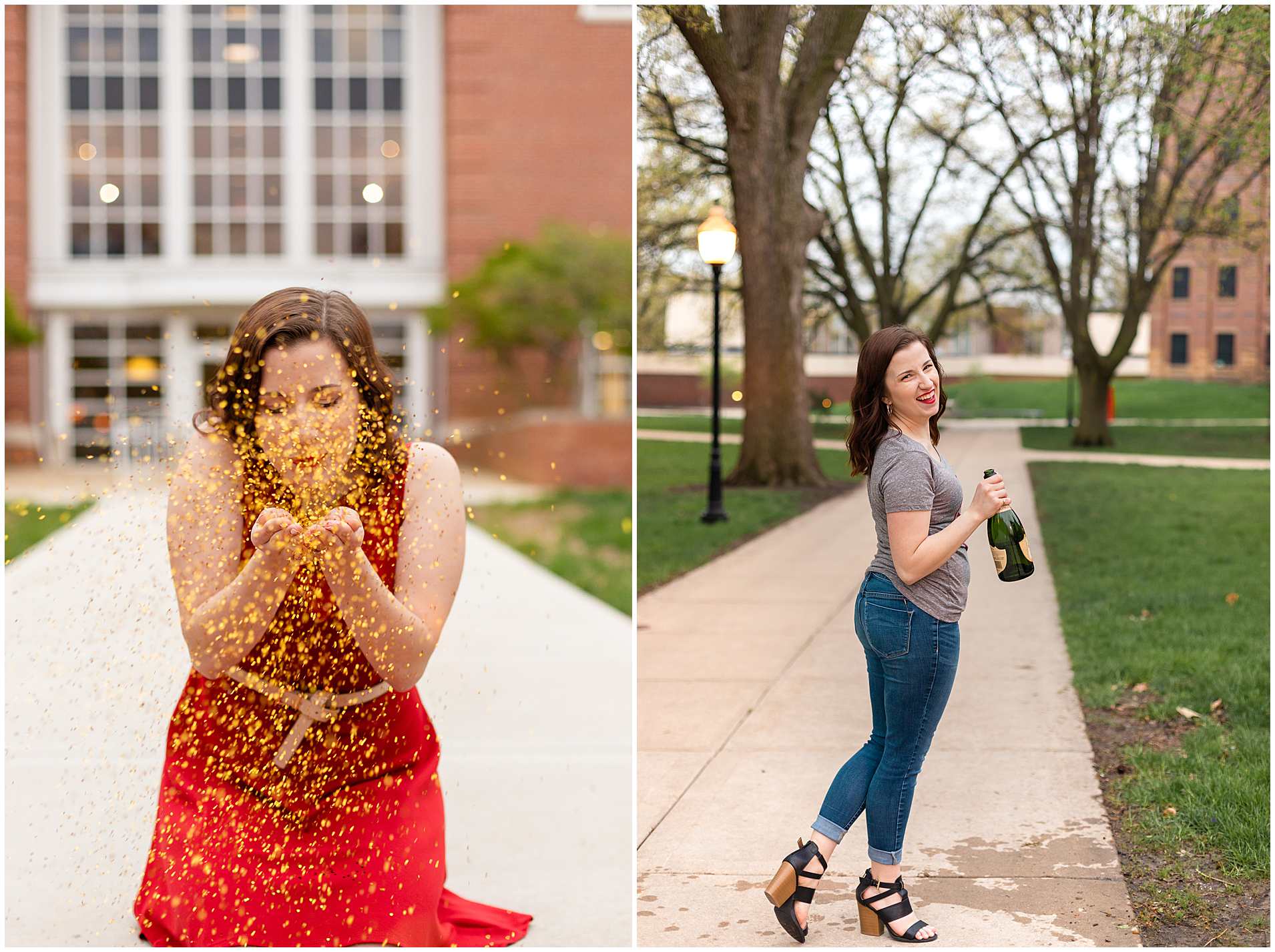 Graduation-Cap and Gown photos at Illinois State University in Normal, IL 