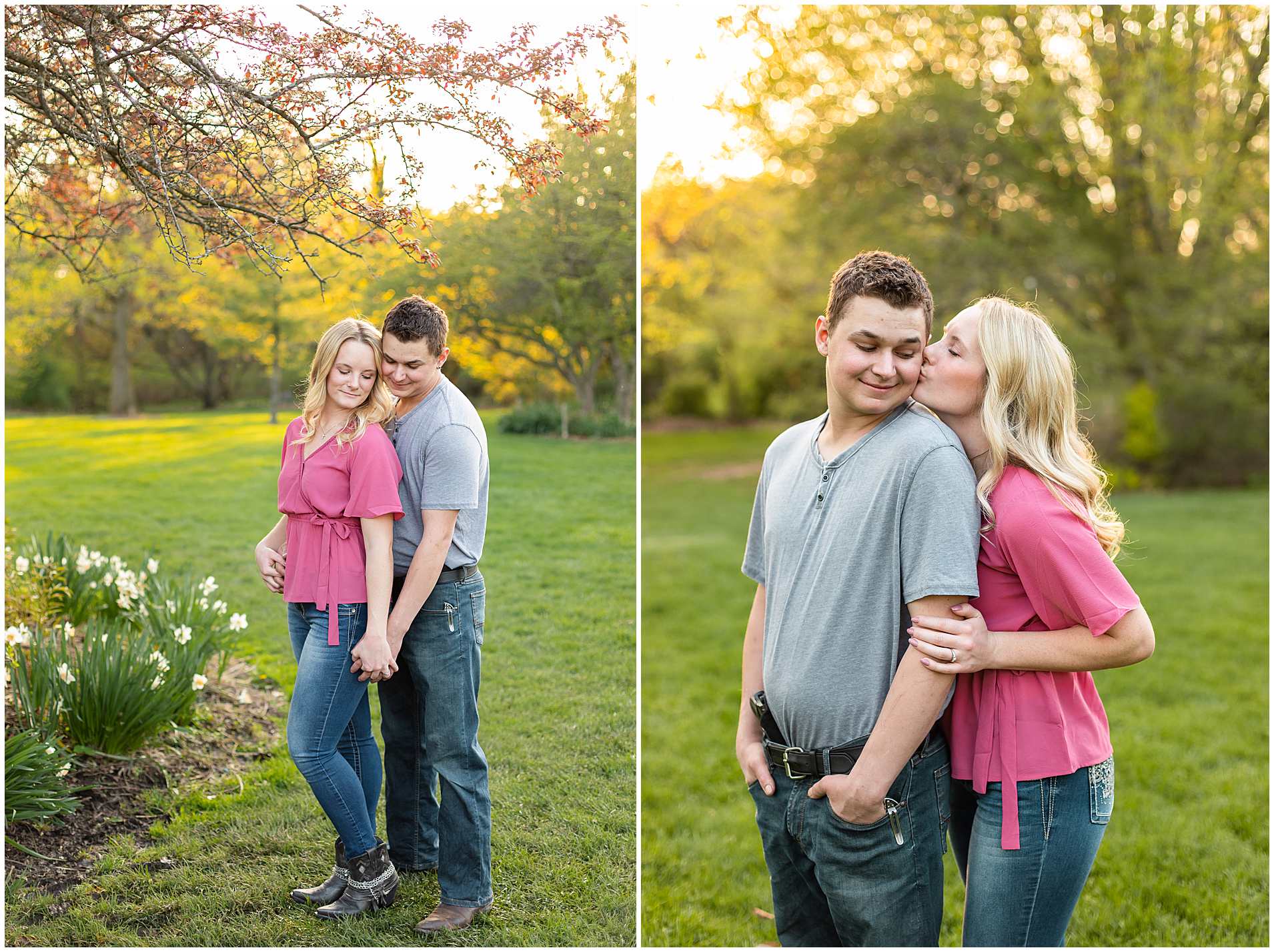Spring Engagement Photos at Ogden Gardens in Valparaiso Indiana