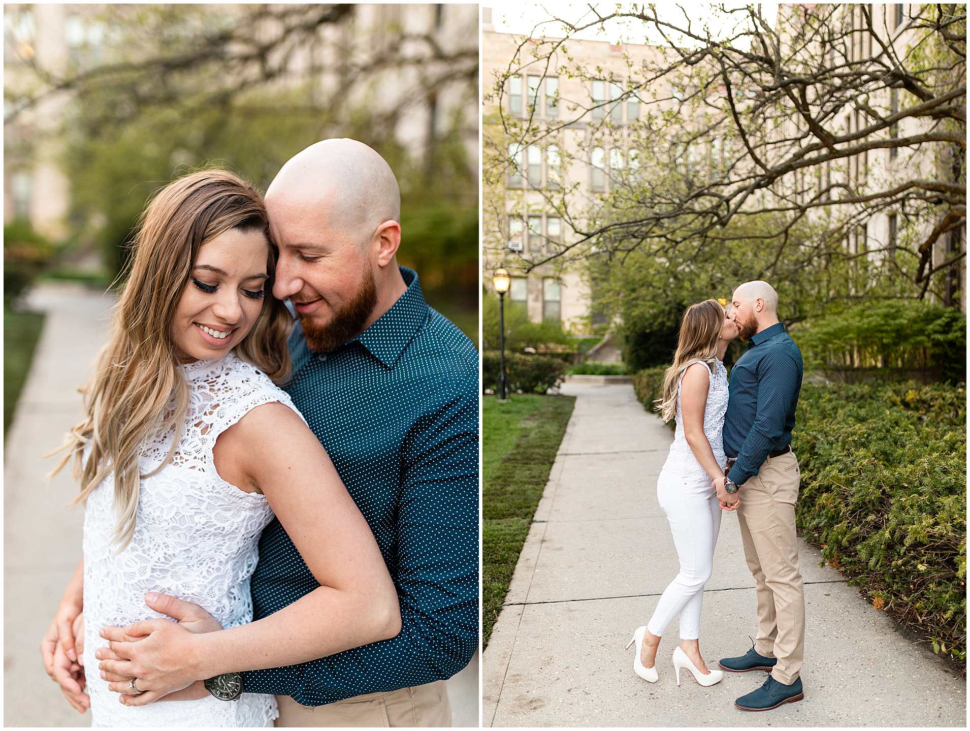 Summer Engagement Photos at the University of Chicago campus in Chicago, Illinois