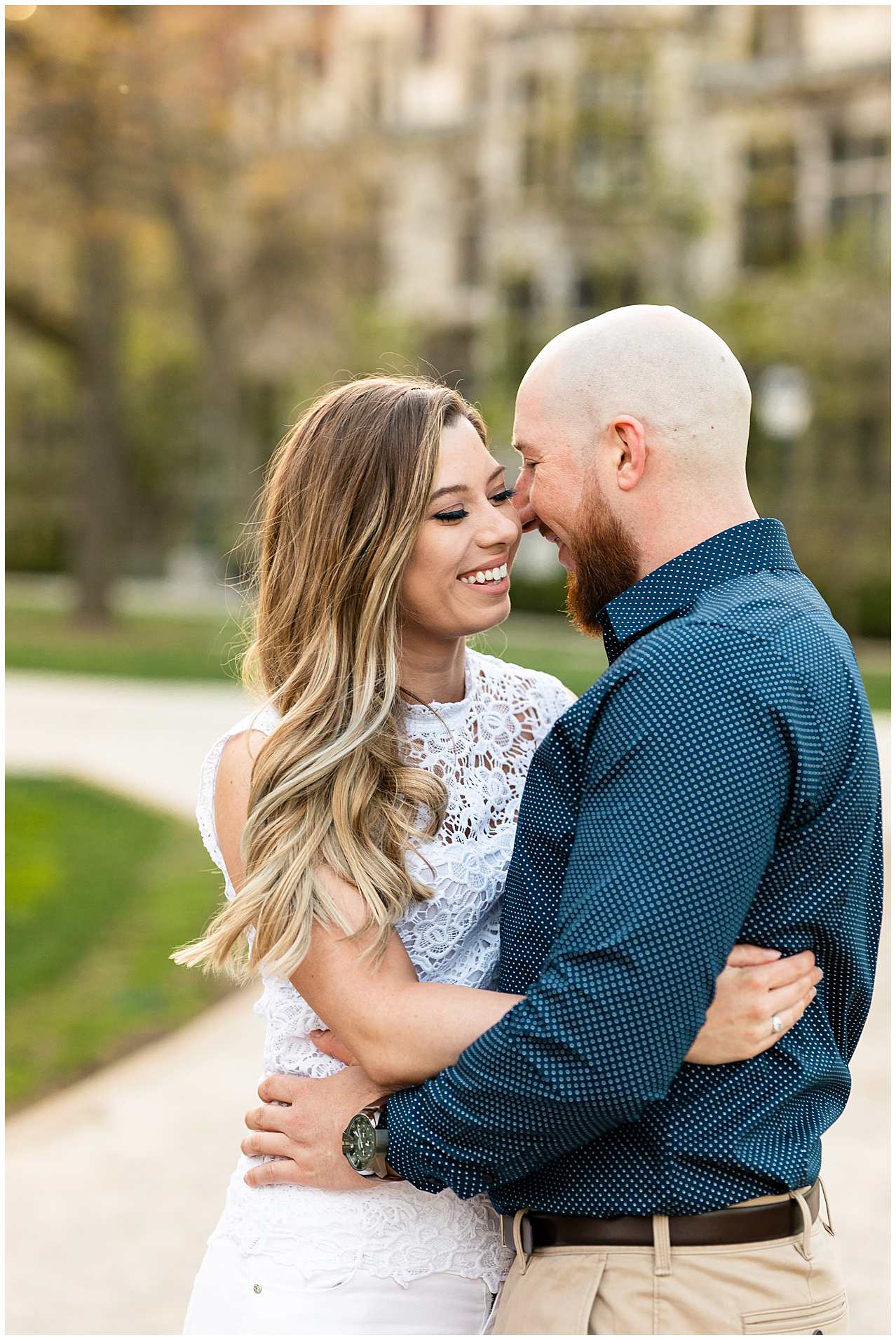 Summer Engagement Photos at the University of Chicago campus in Chicago, Illinois