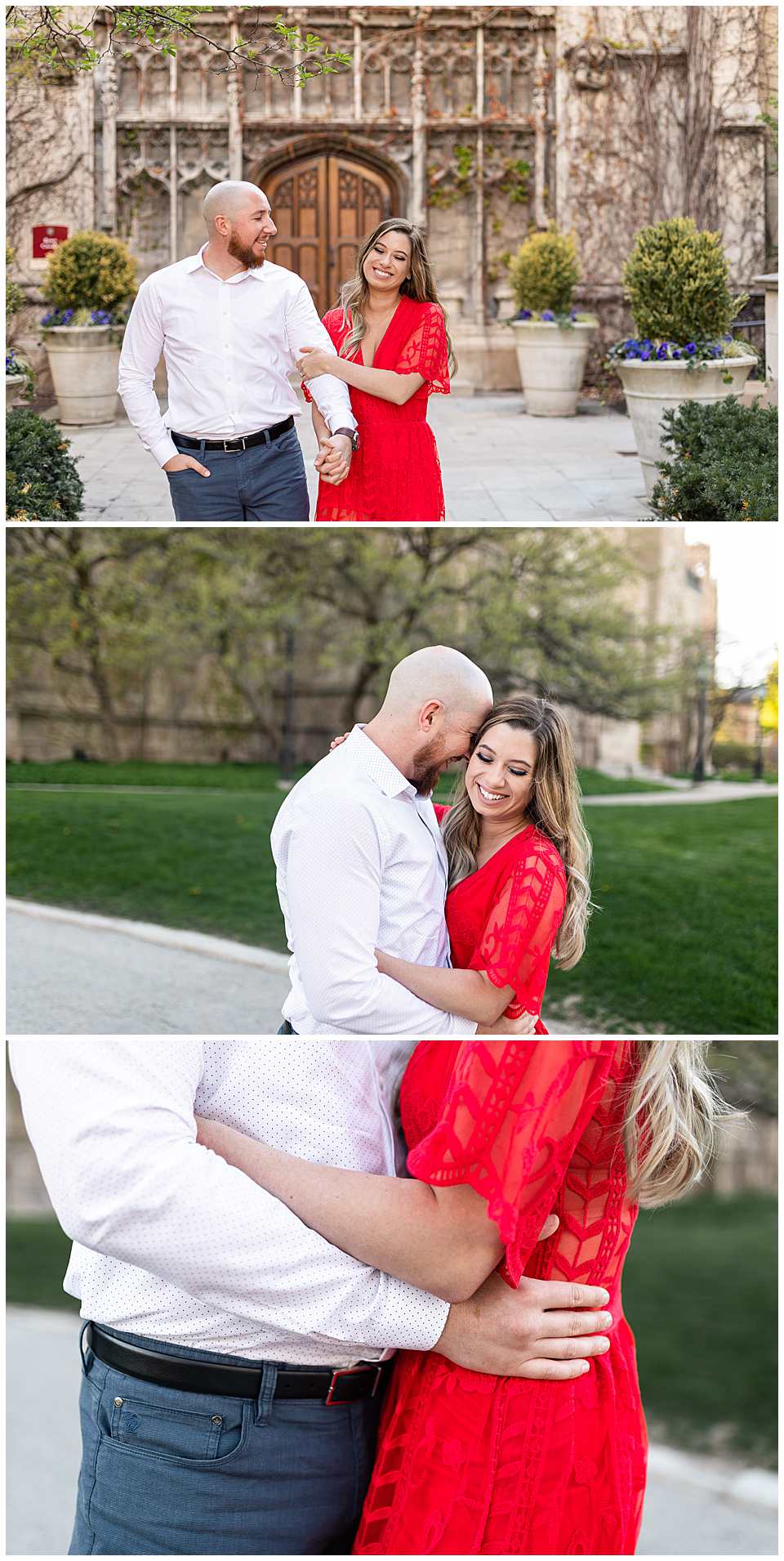 Summer Engagement Photos at the University of Chicago campus in Chicago, Illinois