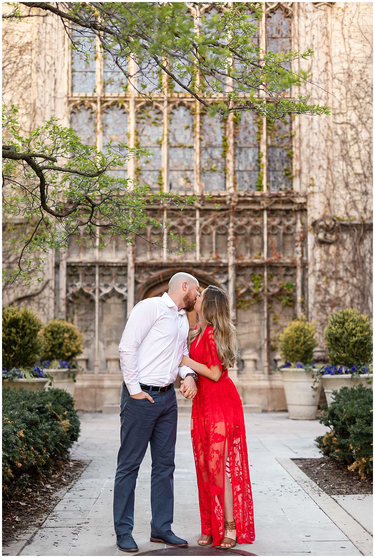 Summer Engagement Photos at the University of Chicago campus in Chicago, Illinois