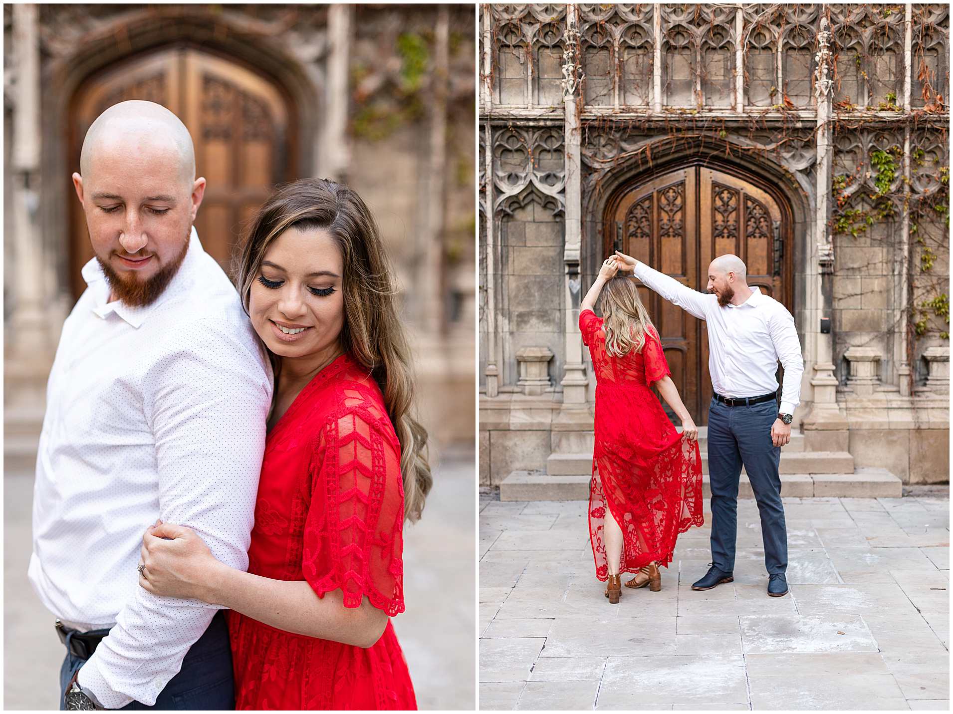 Summer Engagement Photos at the University of Chicago campus in Chicago, Illinois