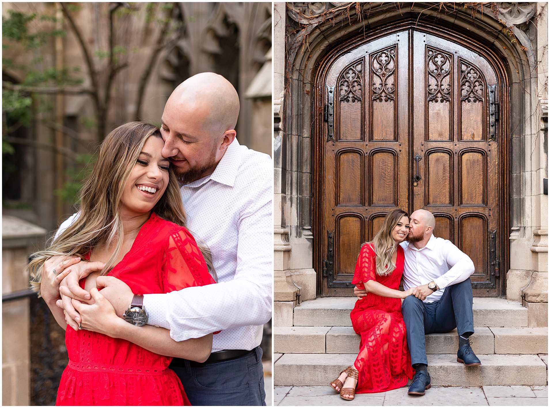 Summer Engagement Photos at the University of Chicago campus in Chicago, Illinois