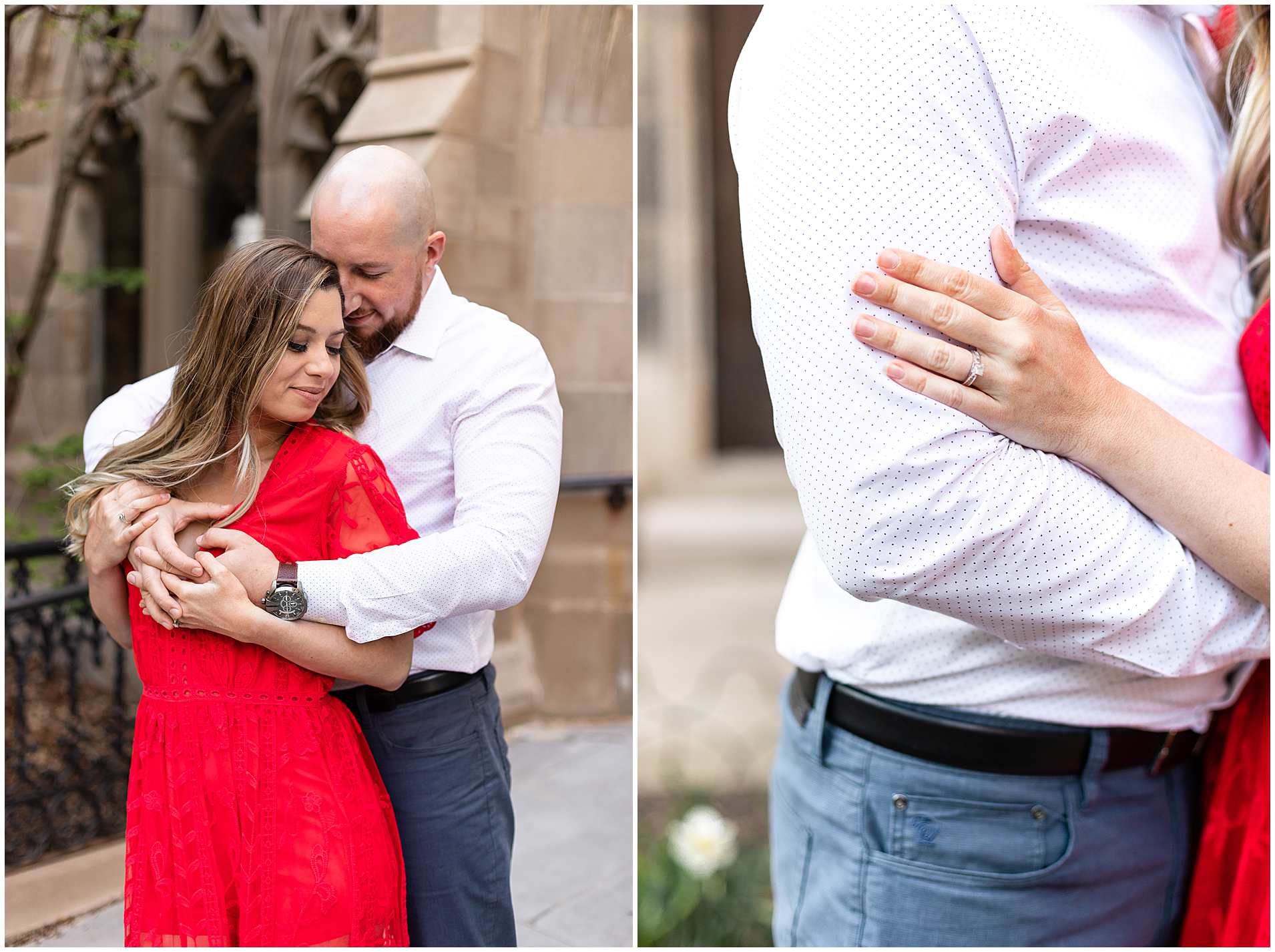 Summer Engagement Photos at the University of Chicago campus in Chicago, Illinois