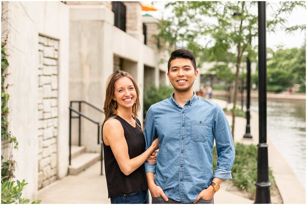Naperville Riverwalk Engagement Photos-Engagement Pictures by River 