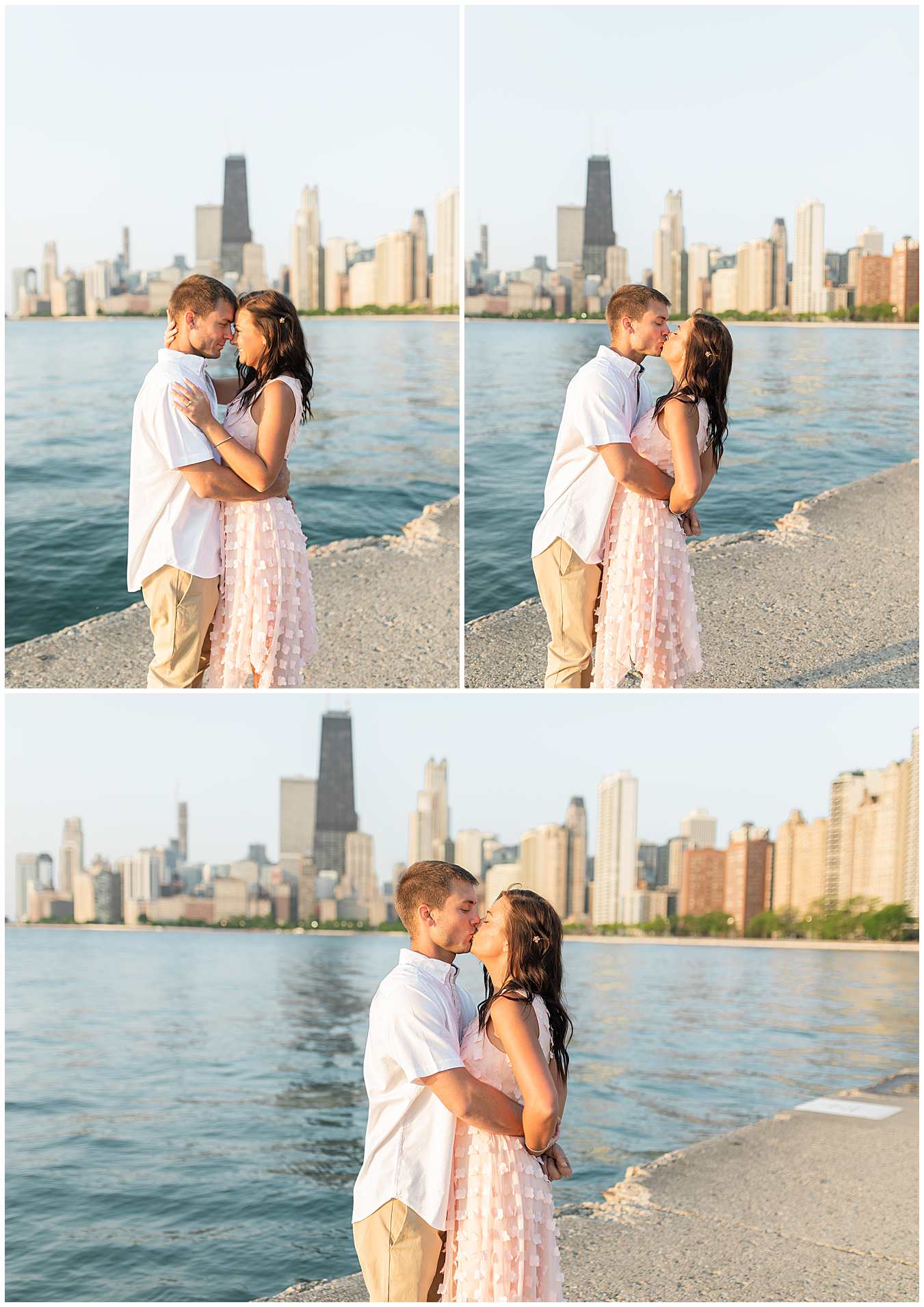 Sunrise Engagement Photos at North Avenue Beach in Summer-Elle Taylor Photography