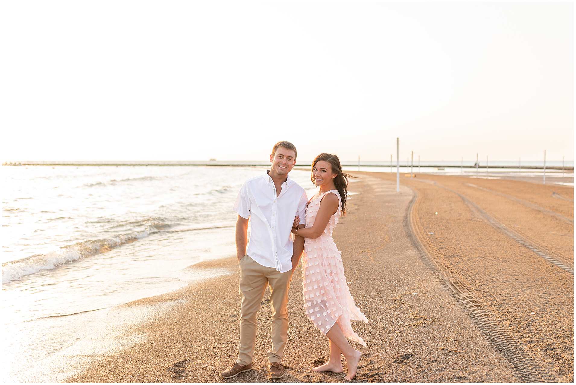 Sunrise Engagement Photos at North Avenue Beach in Summer-Elle Taylor Photography