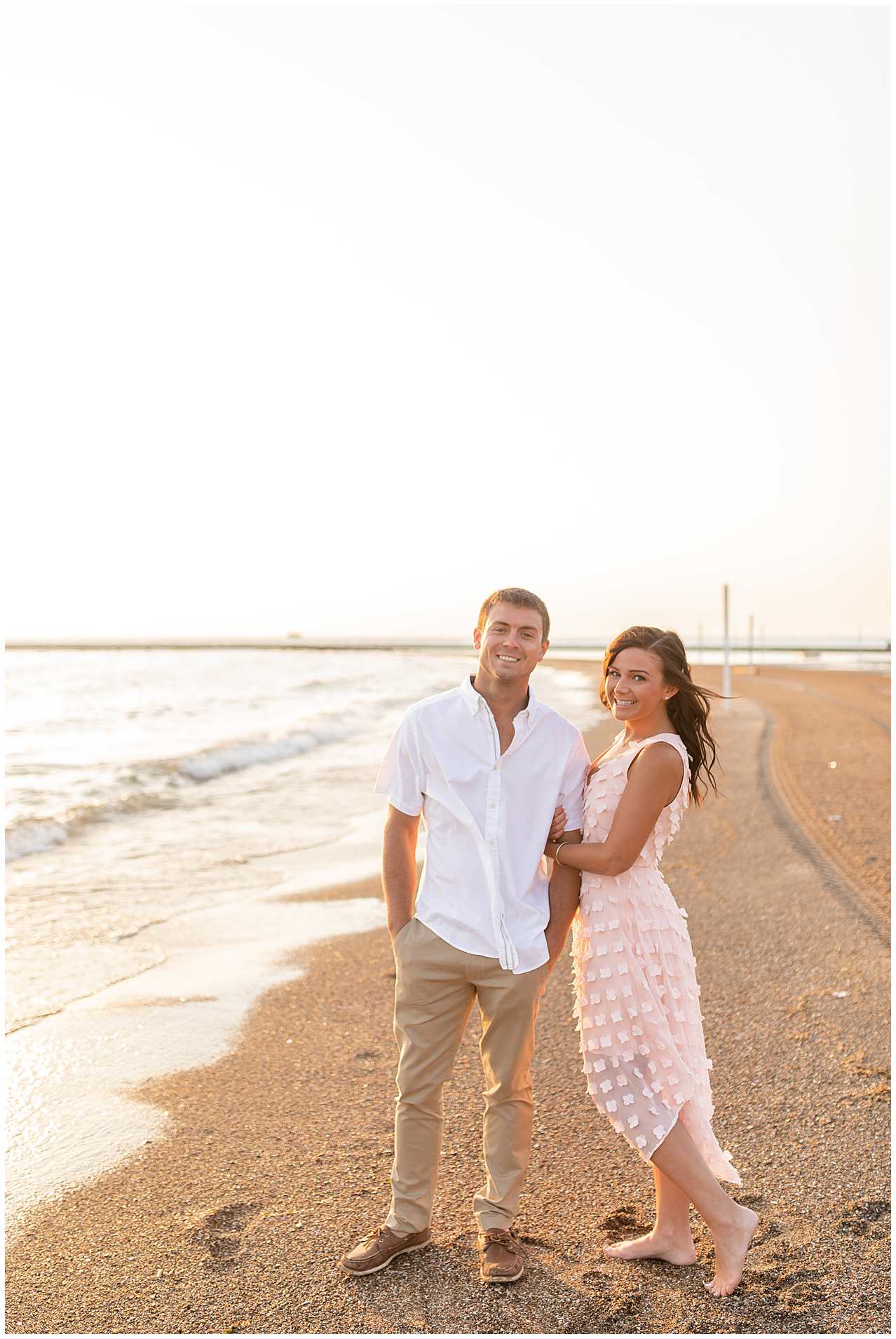Sunrise Engagement Photos at North Avenue Beach in Summer-Elle Taylor Photography