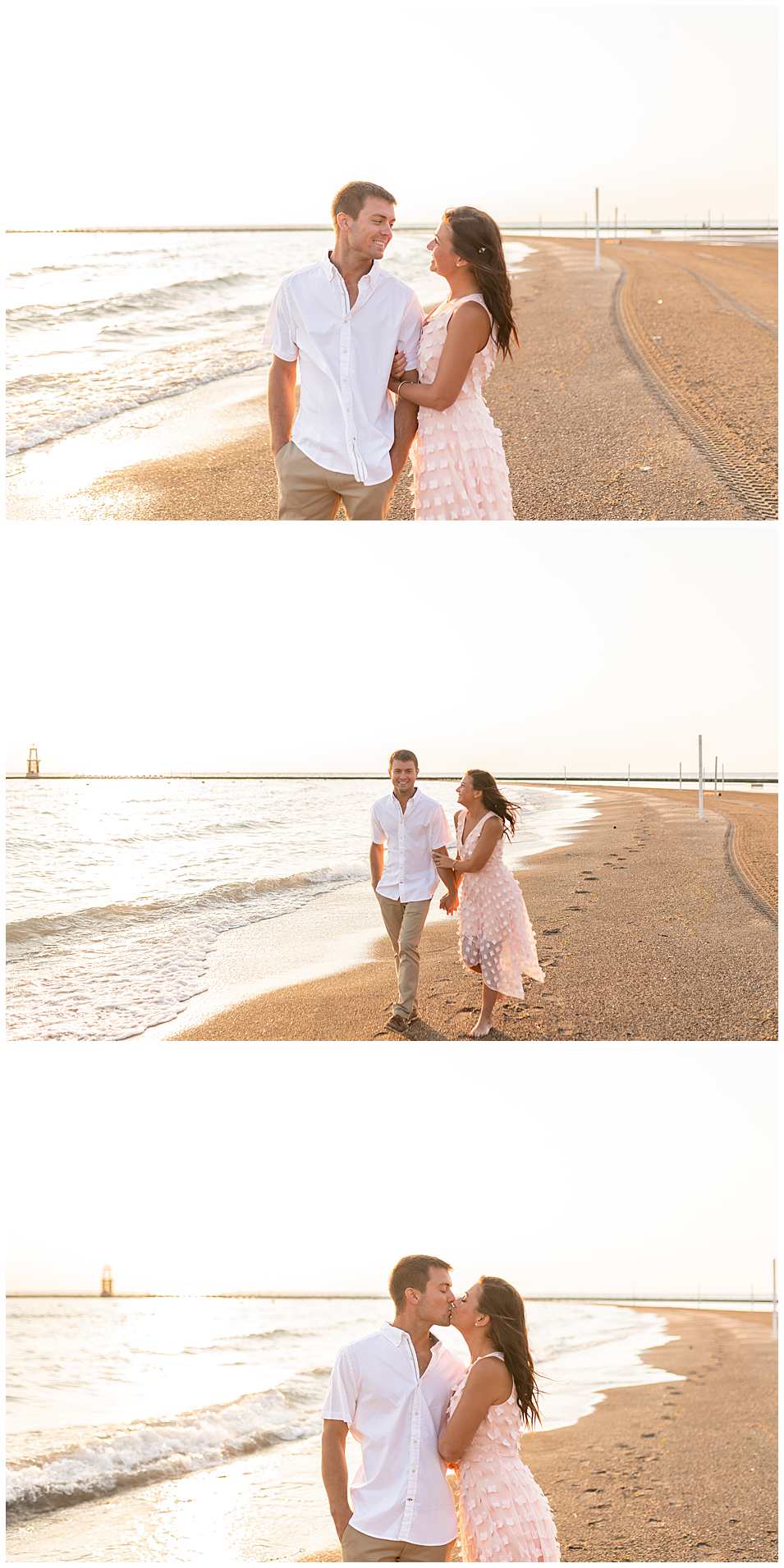 Sunrise Engagement Photos at North Avenue Beach in Summer-Elle Taylor Photography