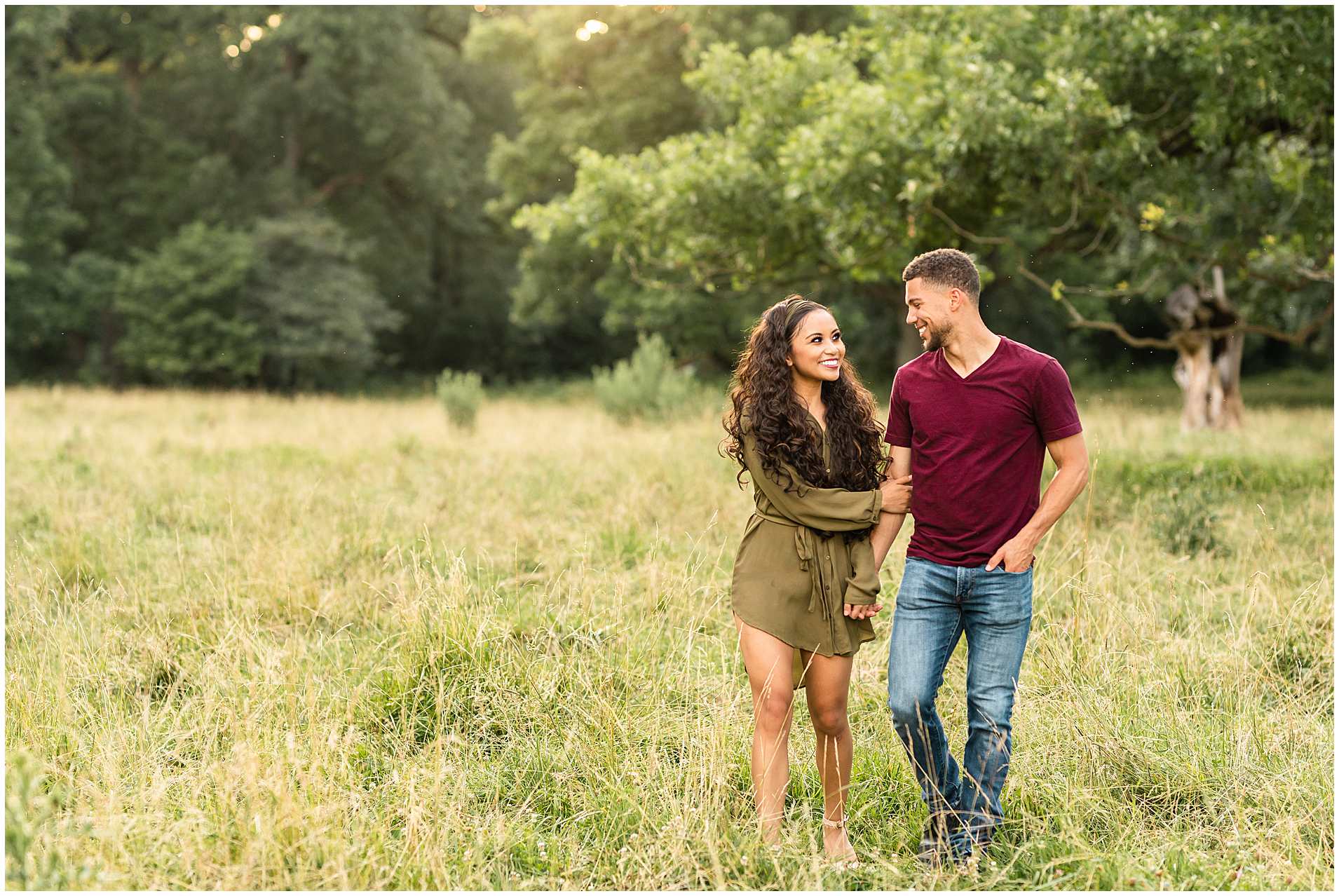 Engagement Couple poses on Kankakee County Farm