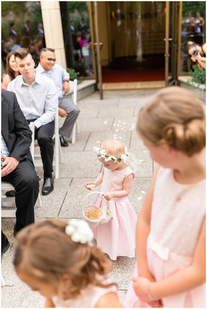 Pink Flower Girl Dress at Marcus Performing Arts Center in Milwaukee