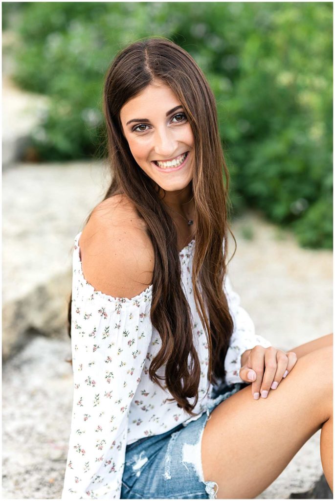 Nature Senior Photos by pond in Frankfort IL