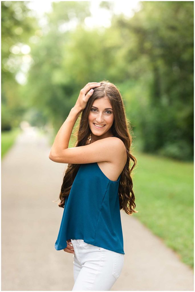 Summer Senior Photos on Frankfort IL trails