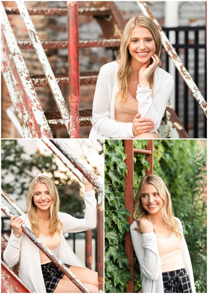 Summer Senior Photos in Downtown Kankakee and Bradley, Illinois