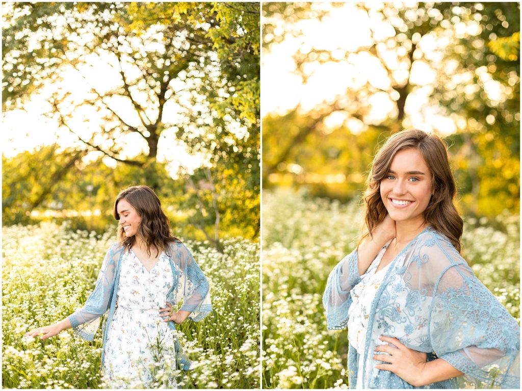 Summer Senior Photo poses with Sunset in Reedsburg Wisconsin