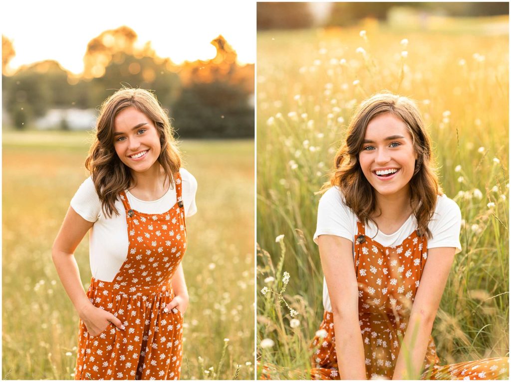 Summer Senior Photo poses with Sunset in Reedsburg Wisconsin