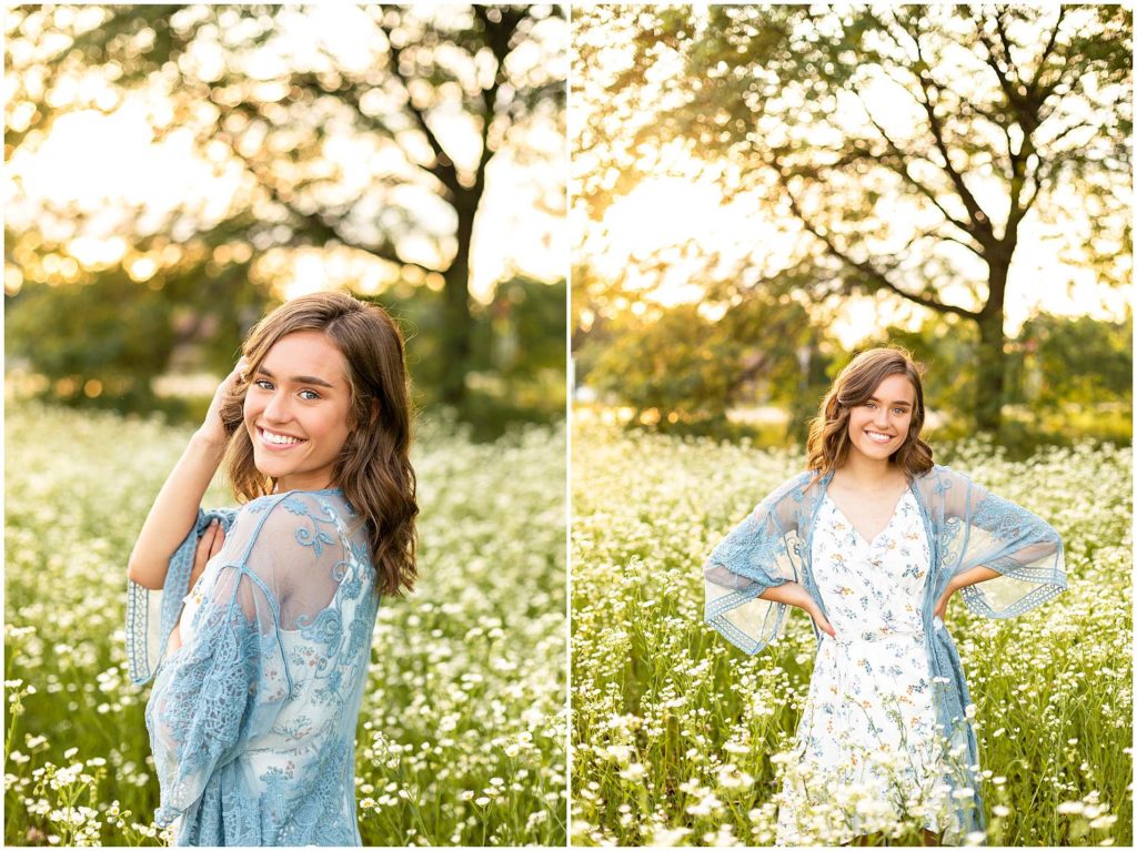 Summer Senior Photo poses with Sunset in Reedsburg Wisconsin