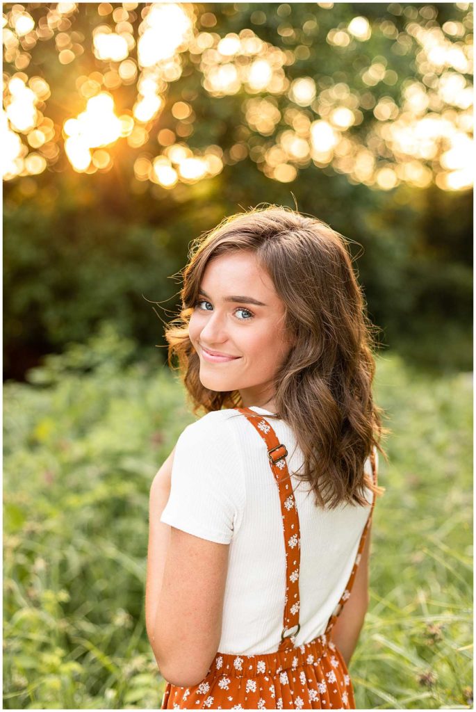 Summer Senior Photo poses with Sunset in Reedsburg Wisconsin