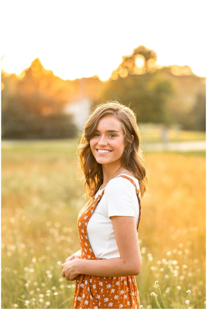 Summer Senior Photo poses with Sunset in Reedsburg Wisconsin