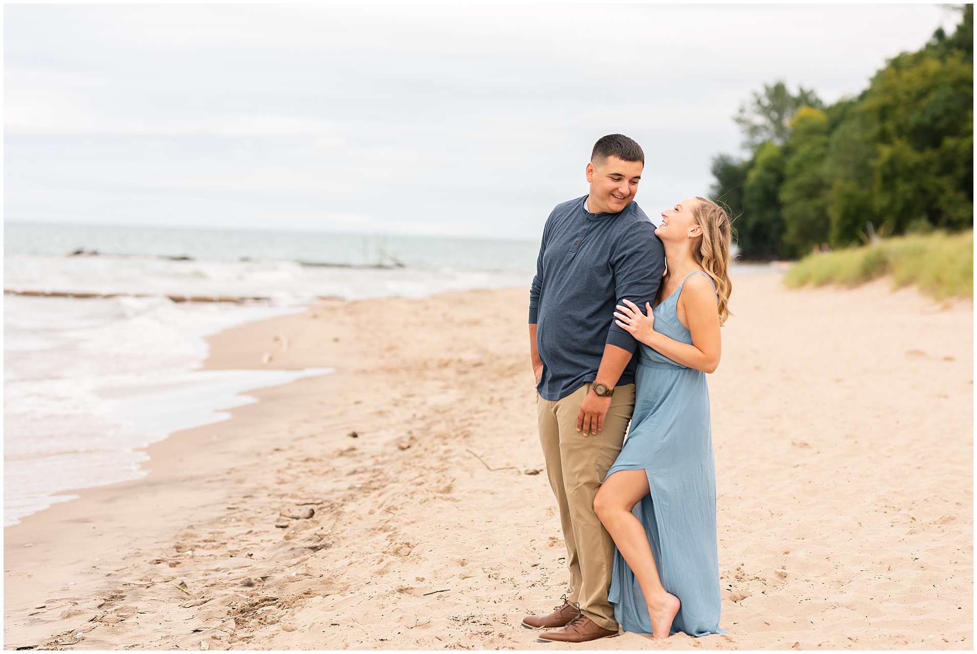 Beach Engagement Photos in Milwaukee Wisconsin
