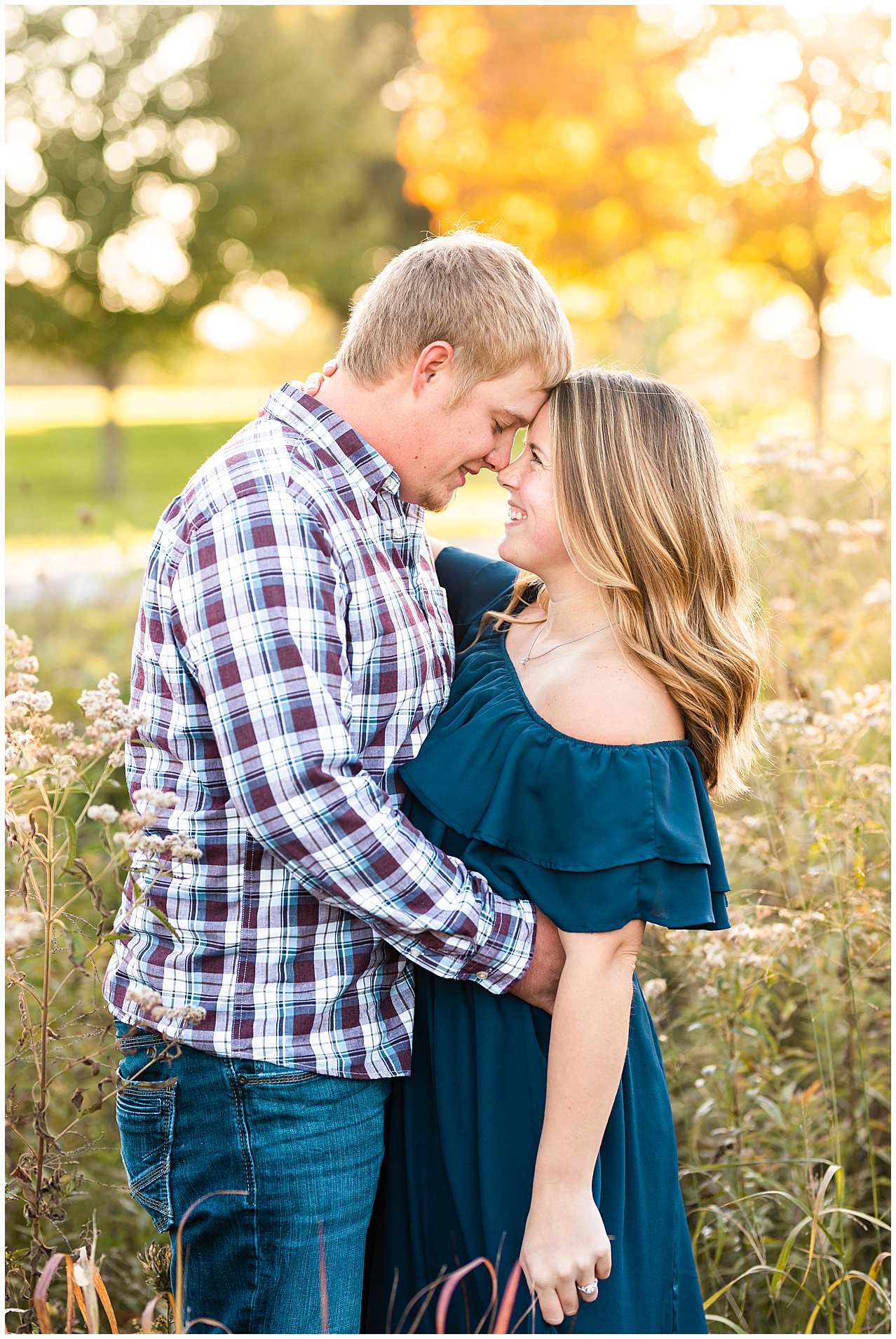 Fall Engagement Photos in Kankakee County at Perry Farm