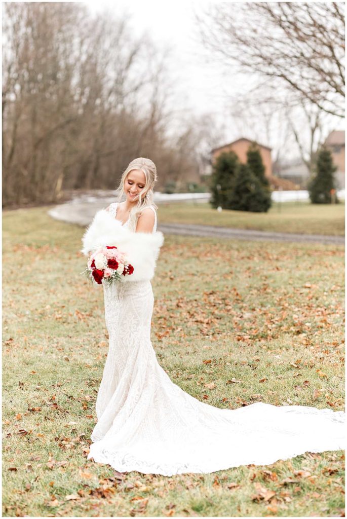 Winter Wedding photos at Perry Farm Park