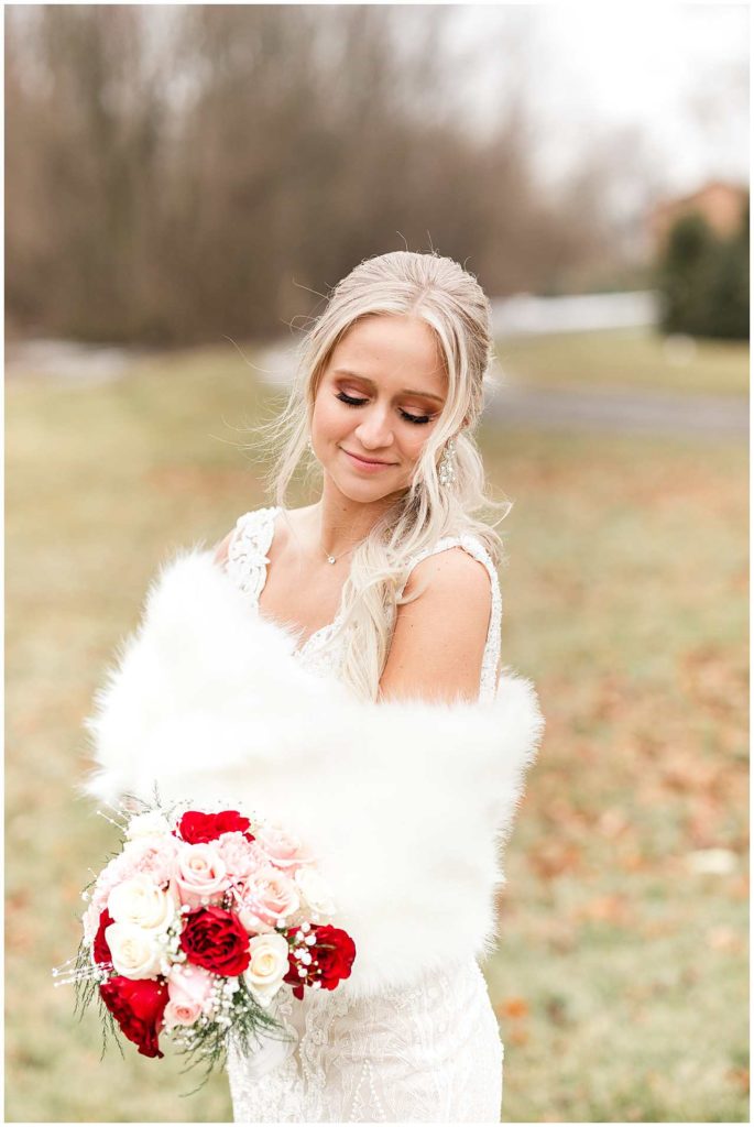 Winter Wedding photos at Perry Farm Park