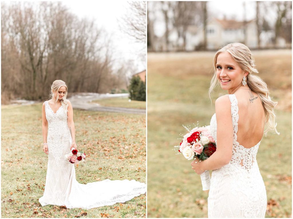 Winter Wedding photos at Perry Farm Park