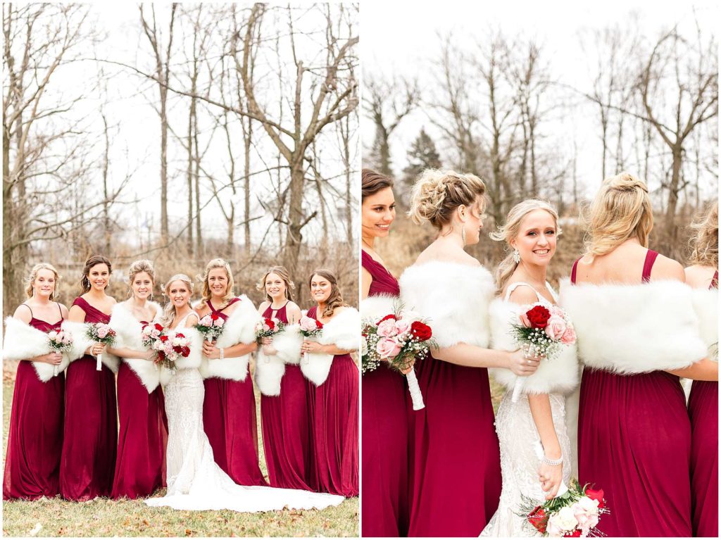 Winter Wedding photos at Perry Farm Park