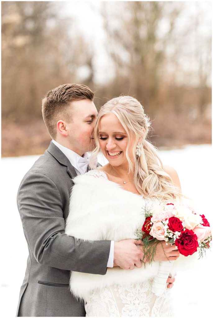 Winter Wedding photos at Perry Farm Park