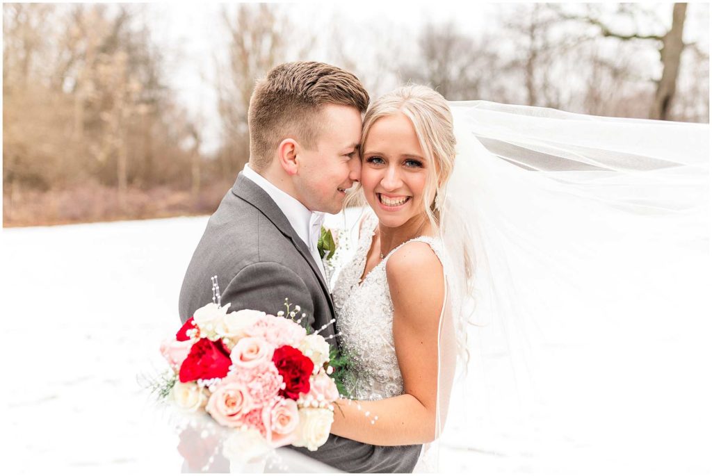 Winter Wedding photos at Perry Farm Park