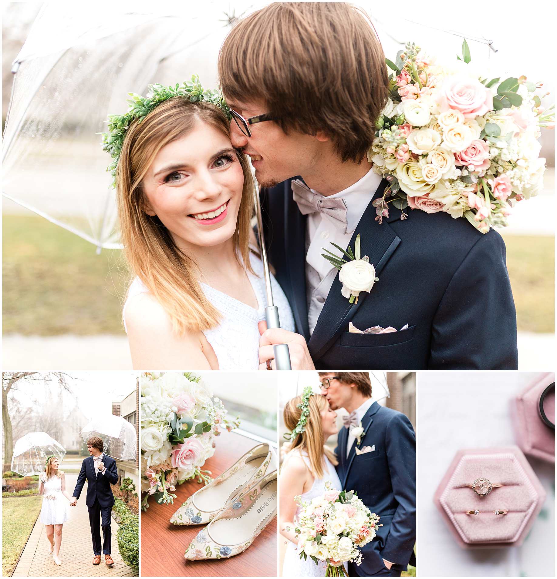 Rainy Wedding Photos in Evanston IL