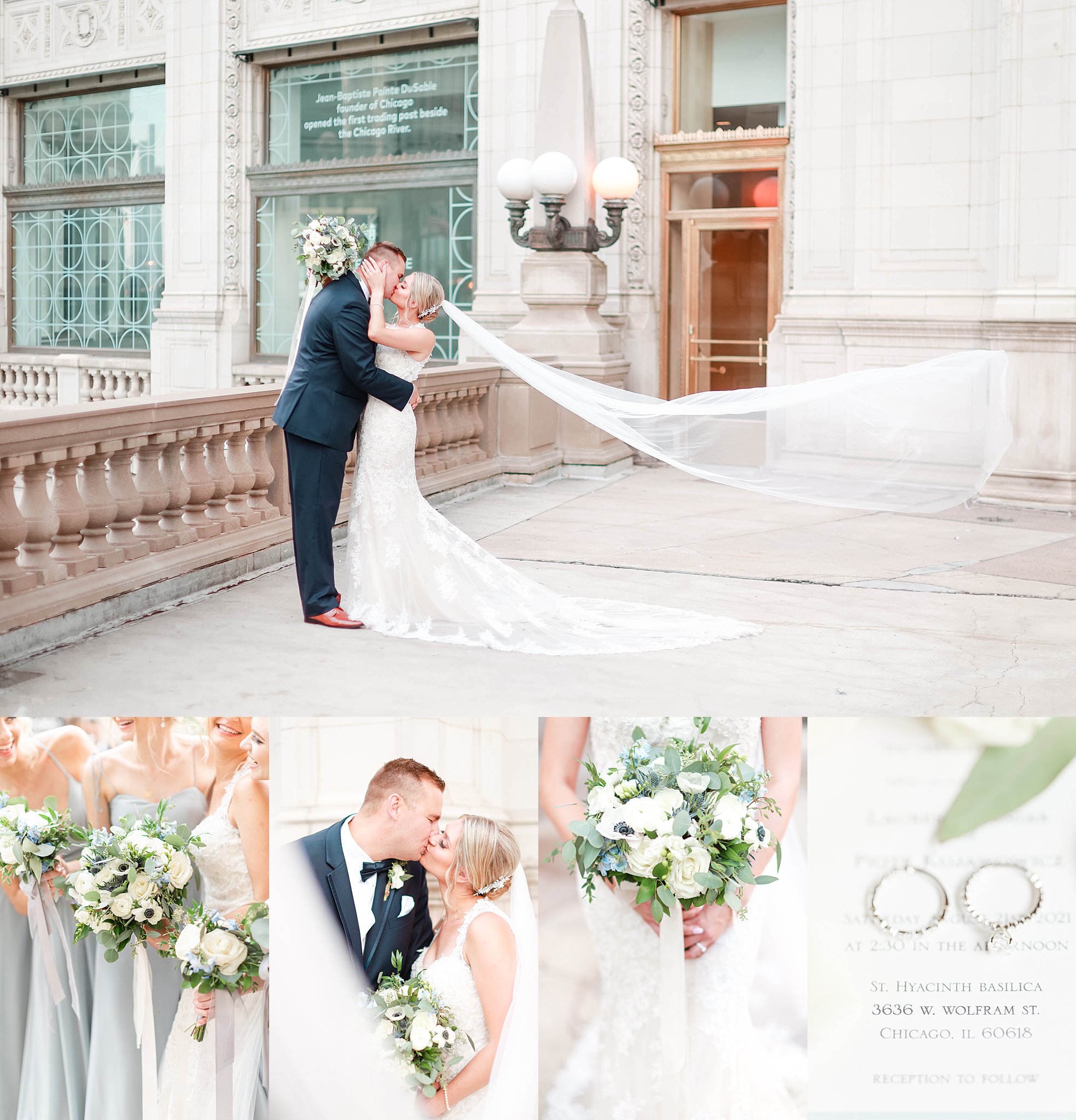 Wrigley Building Chicago Wedding Photos
